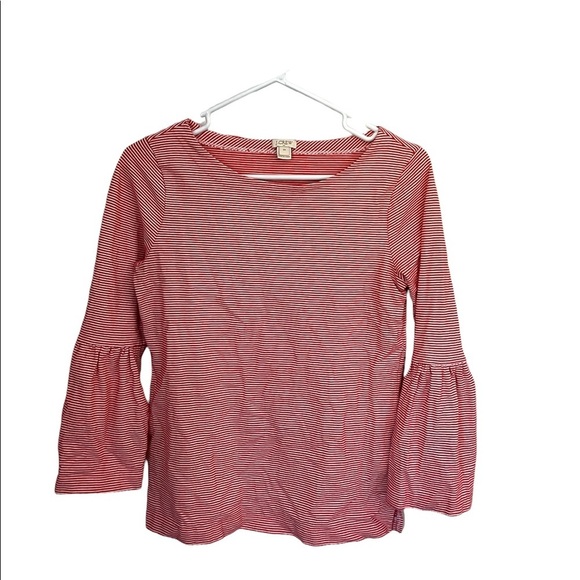 J Crew Red & White Stripe Long Sleeve - Picture 1 of 3
